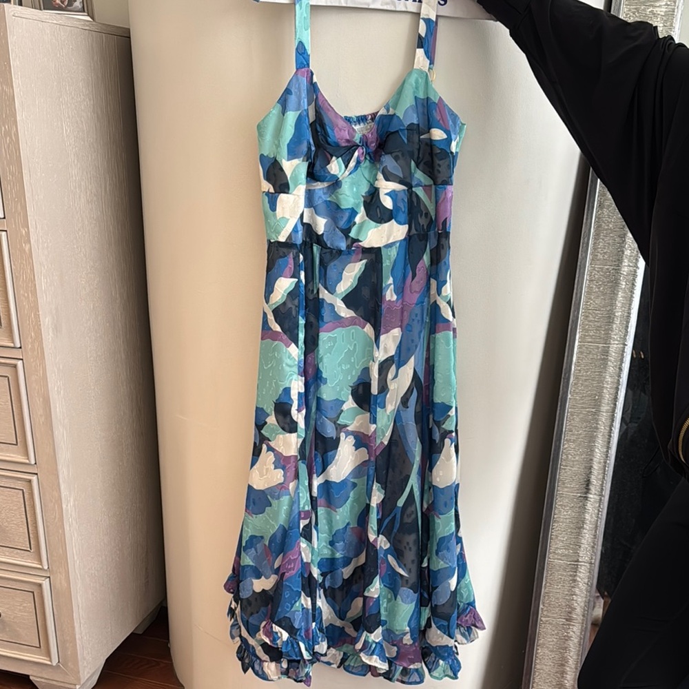 Anthropologie Blue Spaghetti Strap Sundress Resort Wear